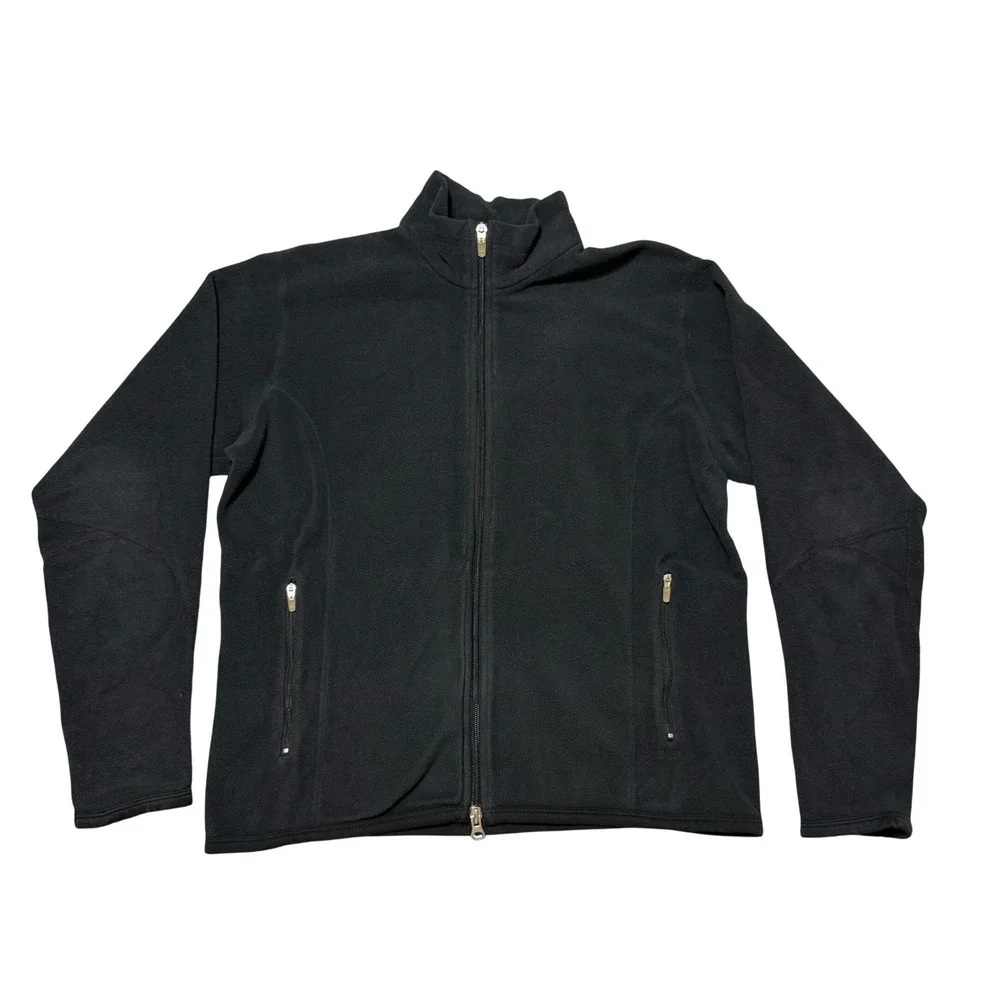 Nike Therma-FIT Fleece Jacket Womens Medium Black Full Zip Cycling Back Pocket